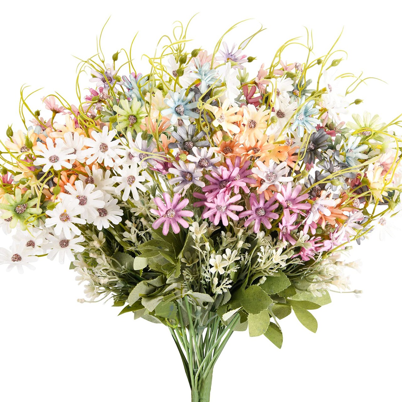 6 Bundles Wildflowers Artificial Flowers Outdoor Fake Daisy UV Resistant Silk Wild Flower Bouquets Bulk Faux Plants Plastic Greenery for Decoration vase Floral Arrangements Home Décor